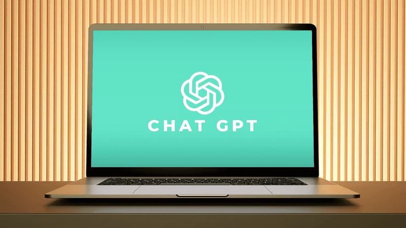 Laptop with ChatGPT on it