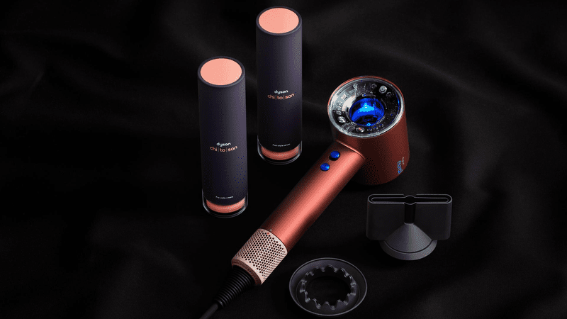 The display image of dyson supersonic nural in red roise edition, together with all assets included