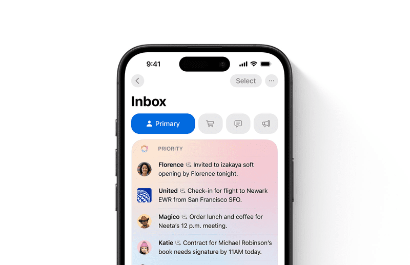Apple Intelligence's imail inbox prioritisation
