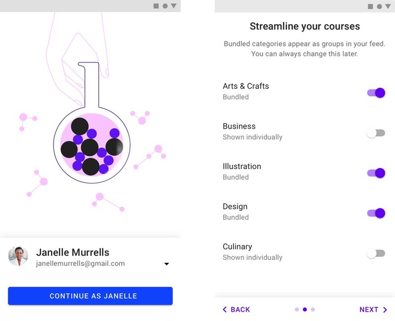 material.io app onboarding