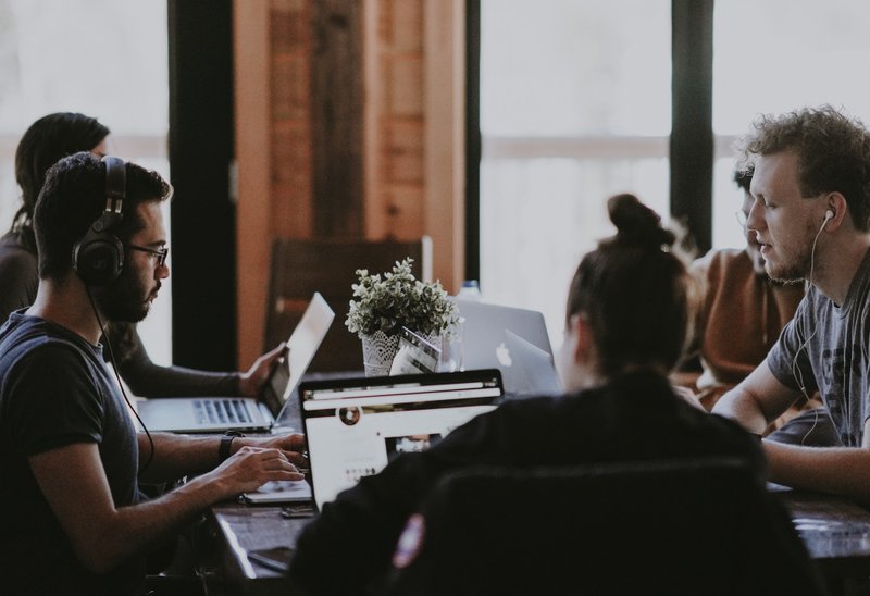 Development team working on a project