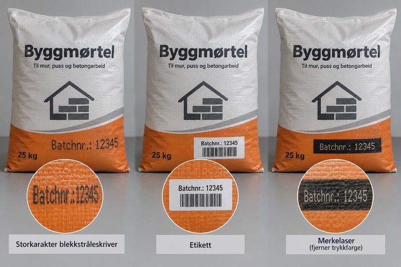 Det nye emballasjematerialet bør testmerkes.