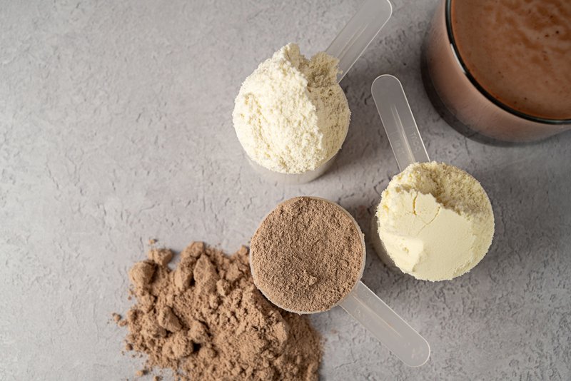 Powder supplements in measuring cups, ingredient stability