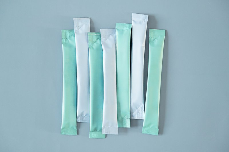 Stick packs are common supplement packaging formats