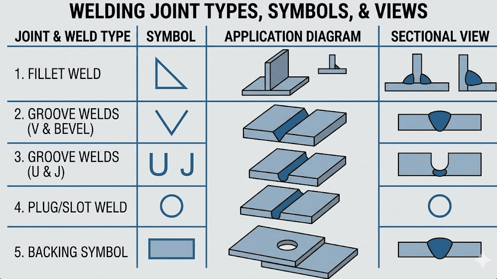 this is a picture of welding blueprint symbols