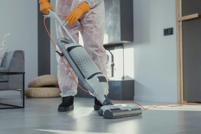 Forensic cleaning services crew member.