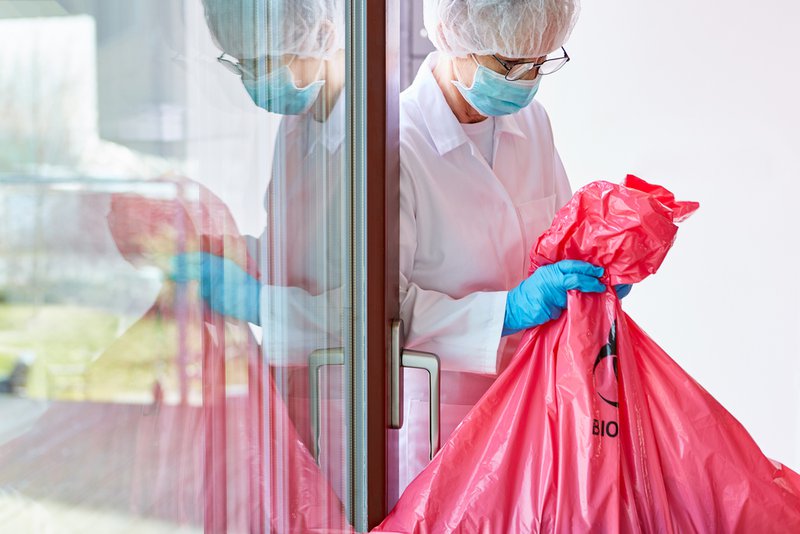 Biohazard cleanup in a crime scene.