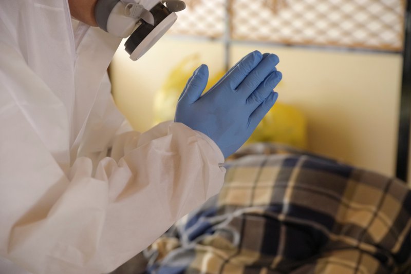 Suicide scene cleanup is performed by specialized cleaning services.