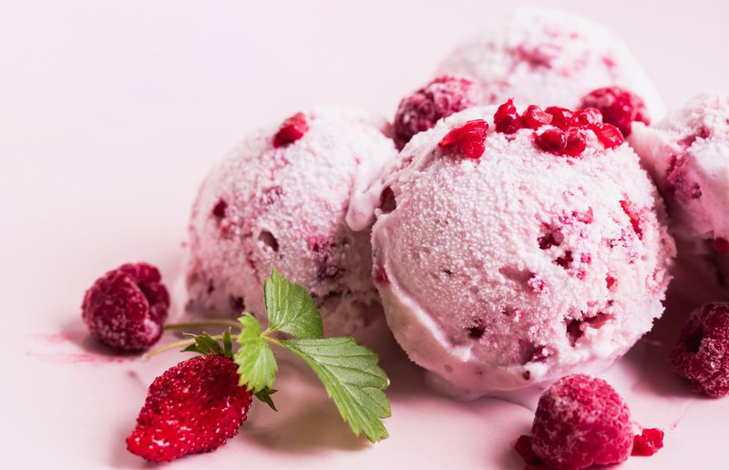 dairy flavors mixed in berry ice cream