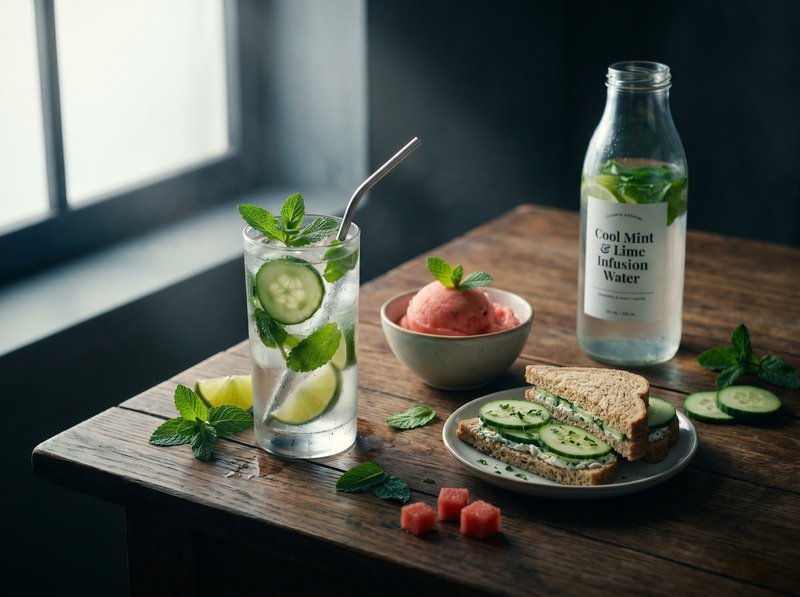 cooling sensations in food on a table