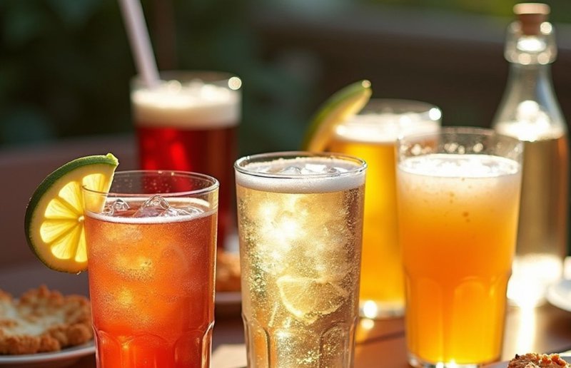 iced beverages with fruit flavoring concentrates