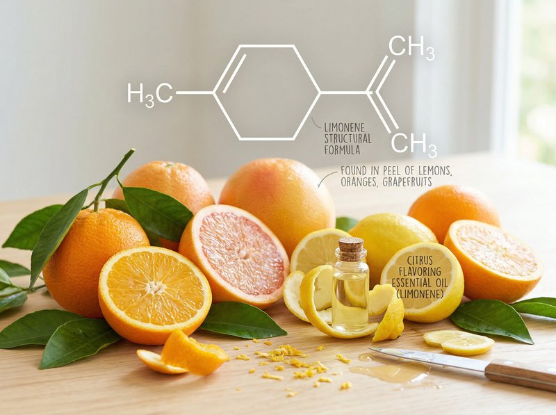 citrus flavors as an example of terpenes in food