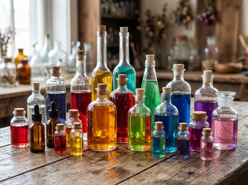 tinctures vs extracts on display in a kitchen