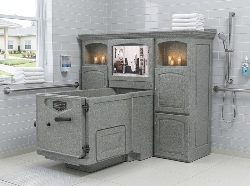 long-term care facility design with a bathing system