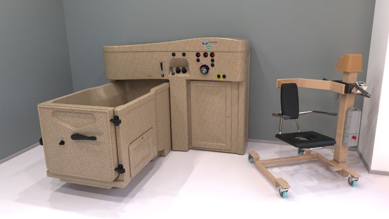 A bathing system with easy-to-read controls