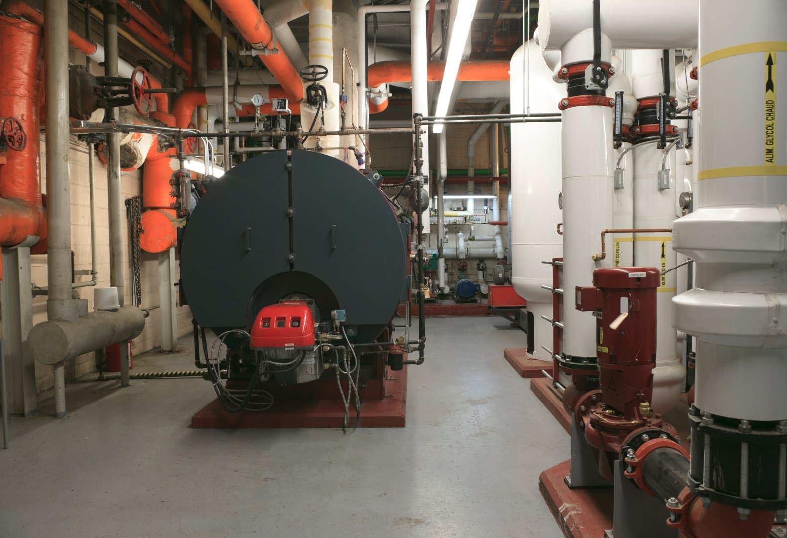Modern commercial pump house about to undergo a boiler inspection. Modern commercial pump house about to undergo a boiler inspection.