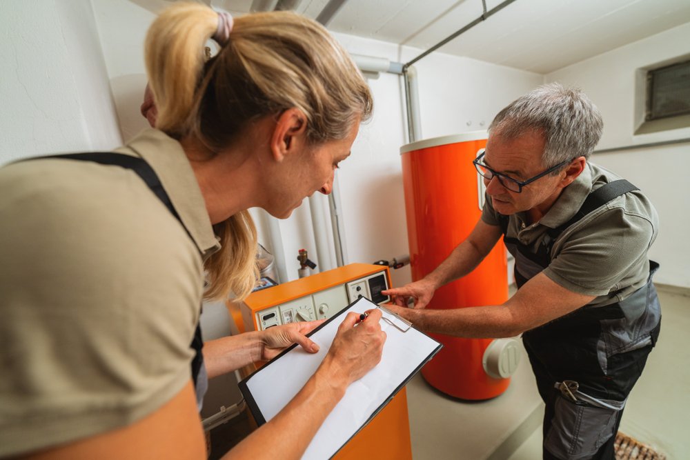 Boiler technicians evaluating boiler systems.