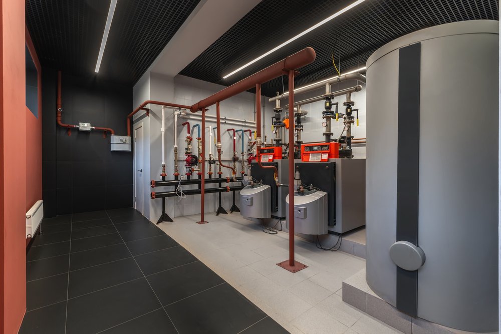Boiler room with modern controls.