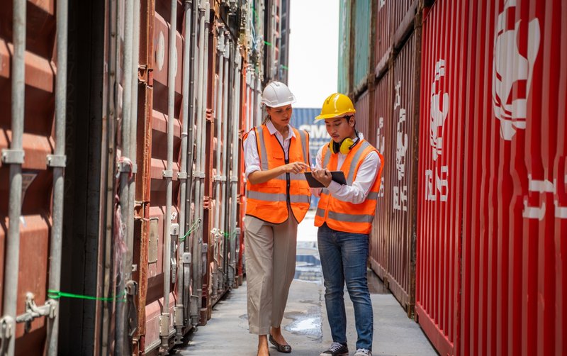 Logistics employees talking about negotiation strategies
