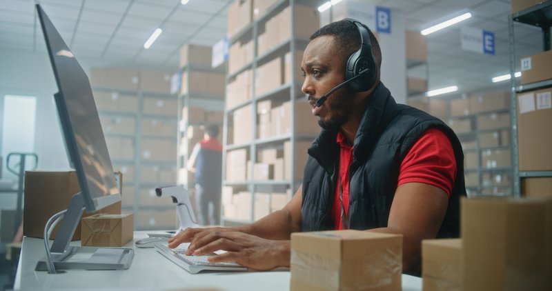 Warehouse staff fixing billing errors.