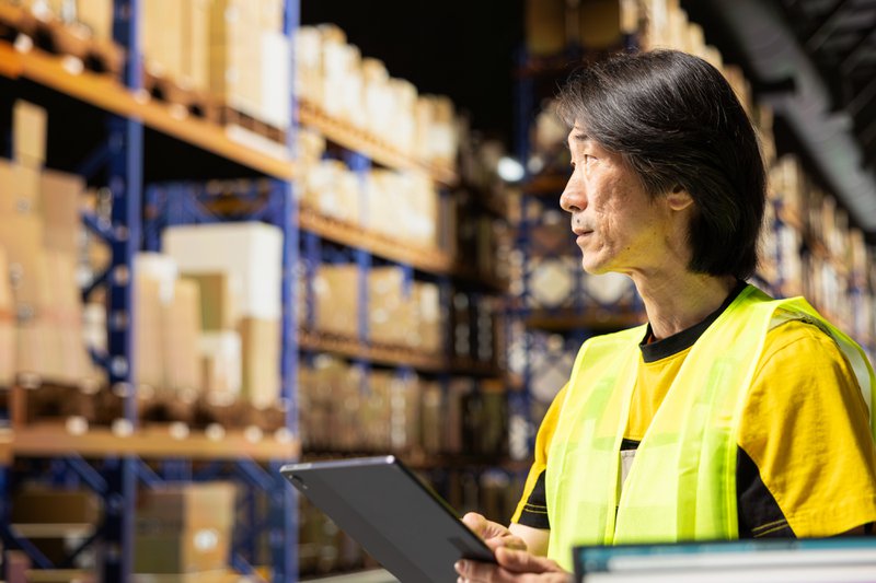 Warehouse employee checking and coordinating inventory, 3pl partners