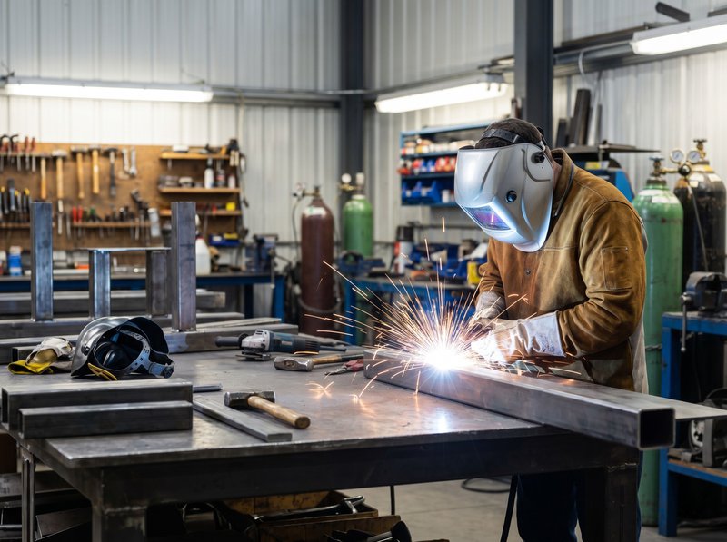 welder working on a weld bead