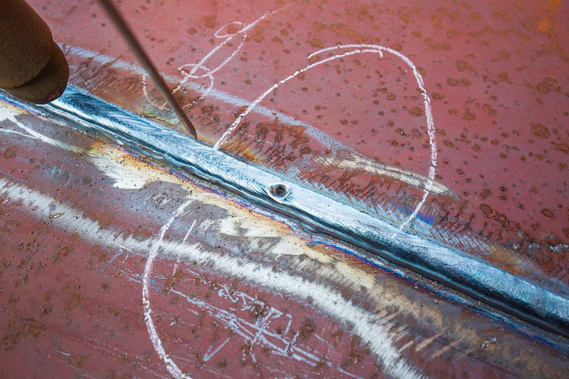 an example of weld porosity