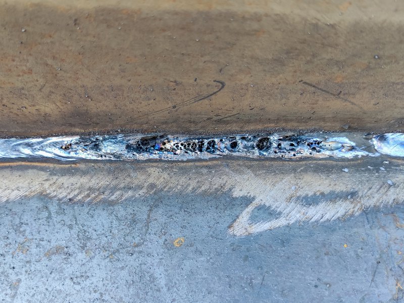 an example of weld porosity