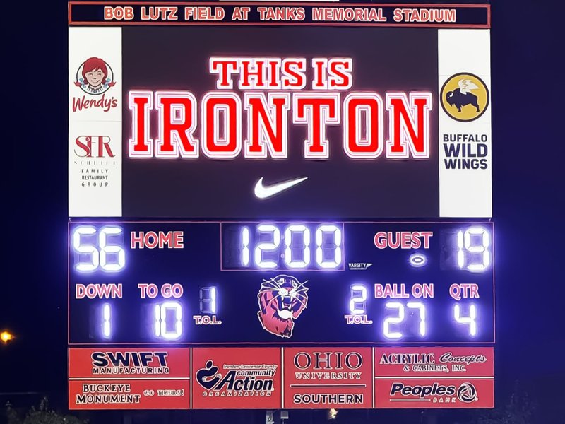 Outdoor LED display with ads displaying