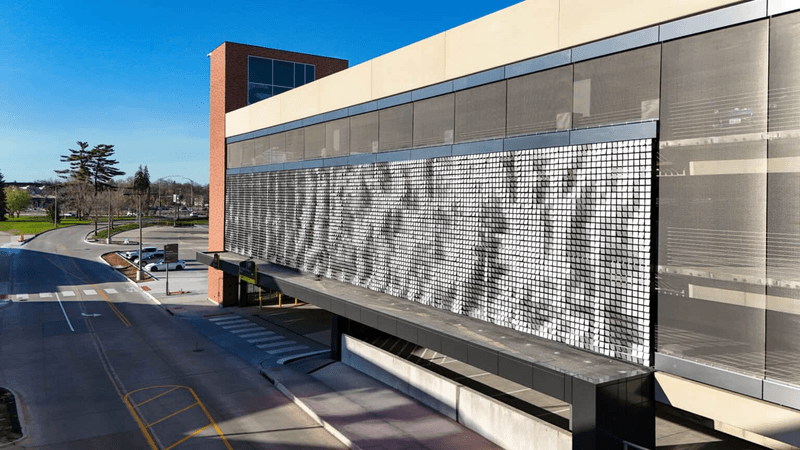 Kinetic Facade at University of Iowa West Campus Parking Ramp