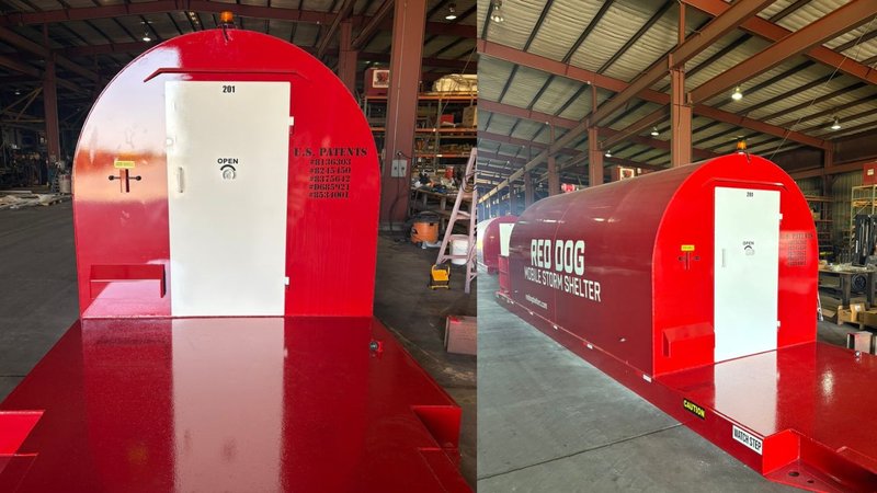 red dog above-ground tornado cellars