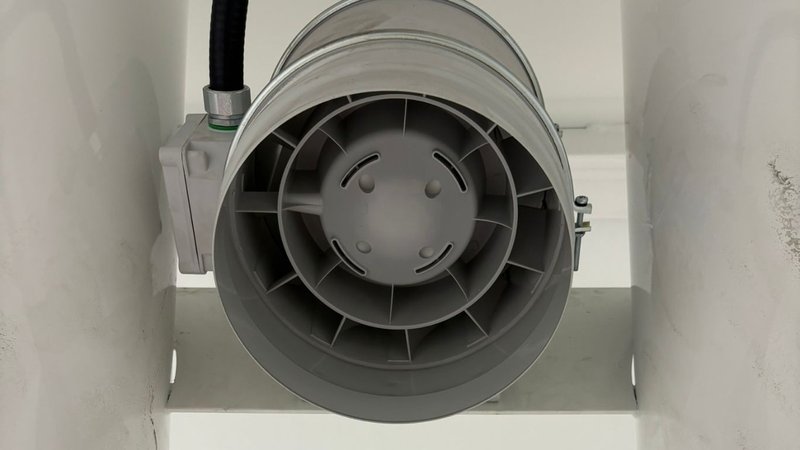 installed storm shelter ventilation to balance airflow