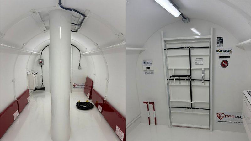 storm shelter inside view showing how it is made to be comfortable