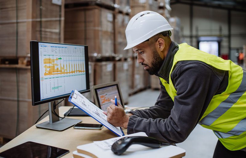 warehouse staff troubleshooting data errors in logistics