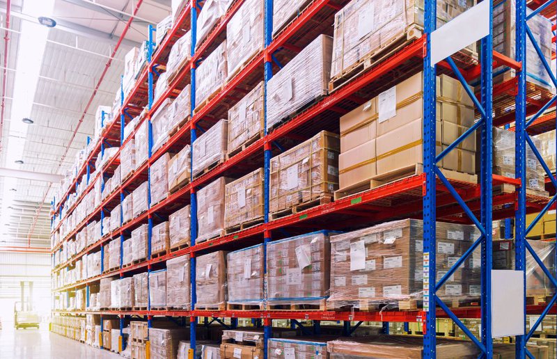 warehouse labeled cartons/boxes