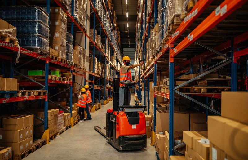warehouse staff ensuring correct label