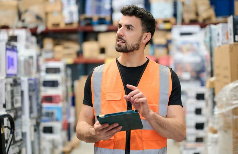 warehouse staff doing ASC warehouse management