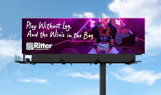 a billboard in a repeated pattern for ad frequency effectiveness