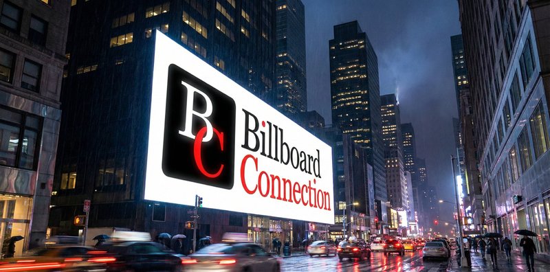 a digital billboard ad in a busy city