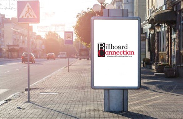 Billboard street display showing outdoor advertising for startups in a walkable urban area