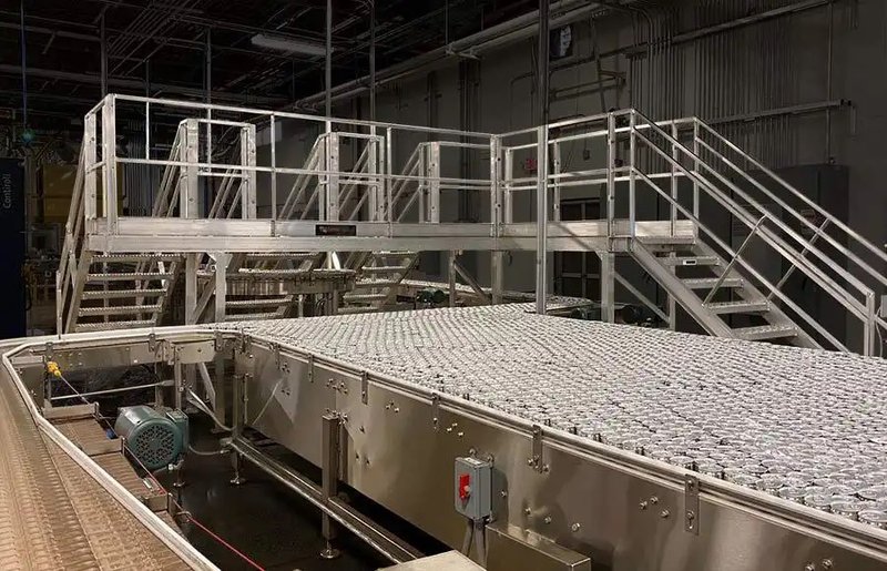 A fixed ladder in an industrial facility
