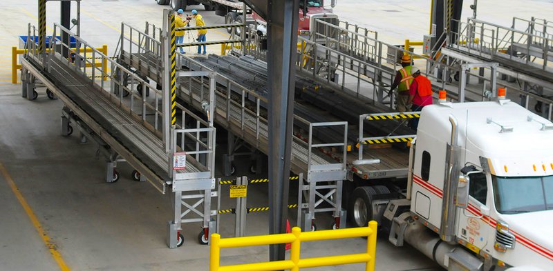 This photo features a tarping platform system at a facility