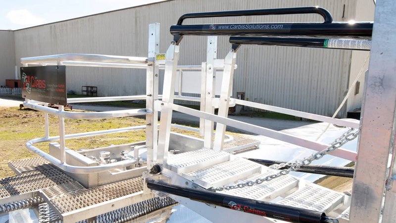 This photo features a truck gangway