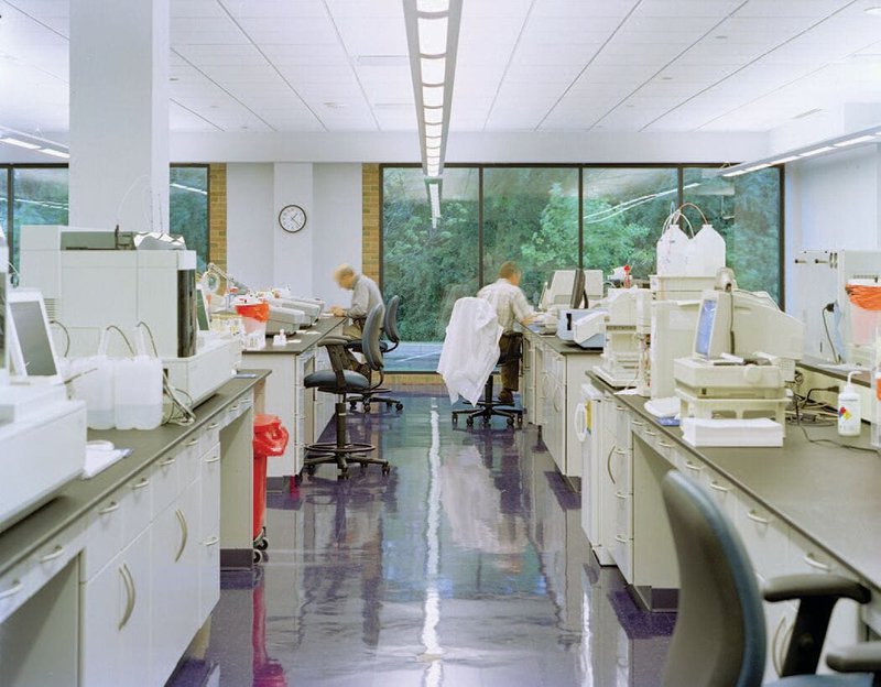 A photo of some employees working in a reference laboratory.