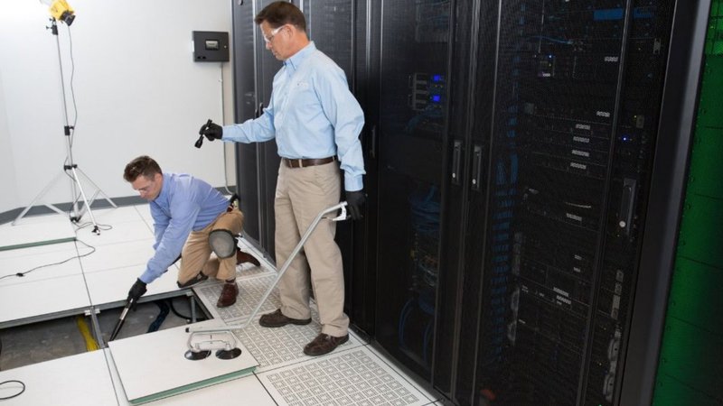 a raised floor airflow system for network storage environments