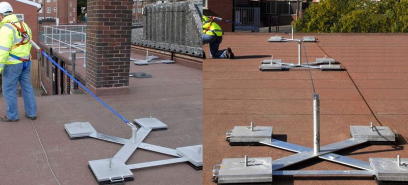 The image shows some personnel using the Kee Anchor from Safety Rail Source.