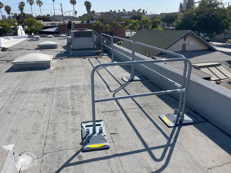 Guardrails located on a rooftop
