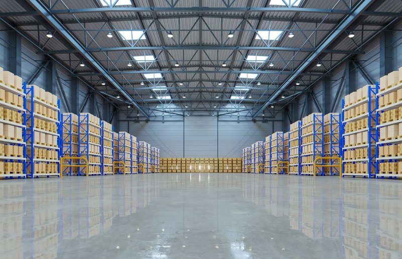 warehouse facility being heated by a heat pump COP