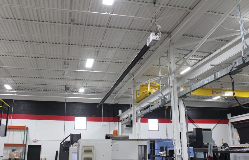 radiant heater installed in an industrial building