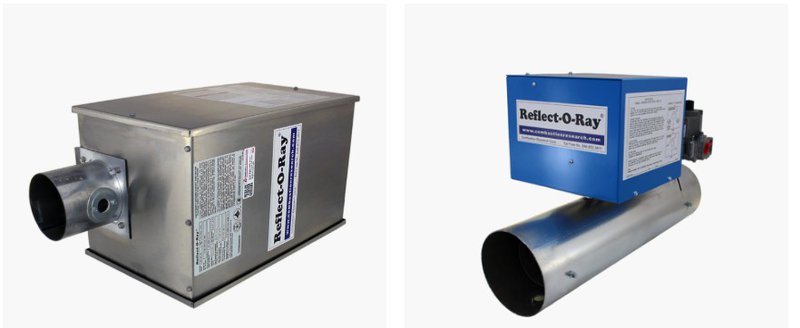 Reflect-O-Ray combustion heating units and Omega II heater